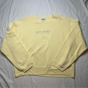 Vintage Gitano Butter Yellow Rockport Mass Crewneck Sweatshirt Size XL